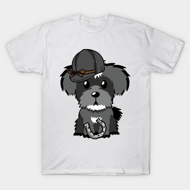 Funny schnauzer is ready to ride a horse T-Shirt by Pet Station